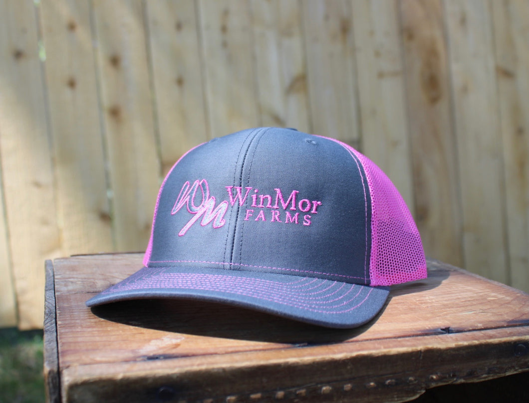 Charcoal/Pink WinMor Farms Hat