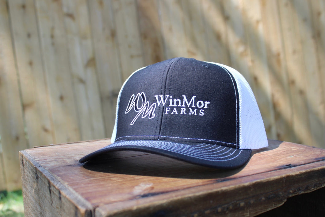 Black/White WinMor Farms Hat